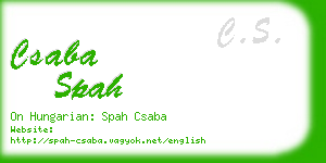 csaba spah business card